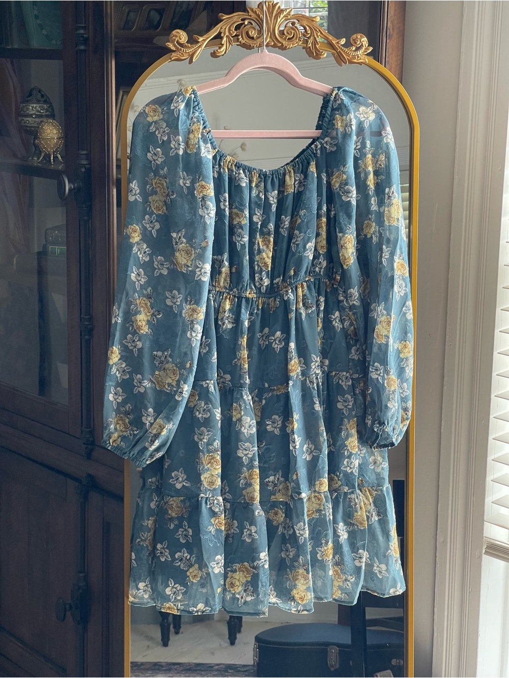 Baltic Born NWT Blue and Gold Lombard Tiered Mini Dress - Picture 8 of 8